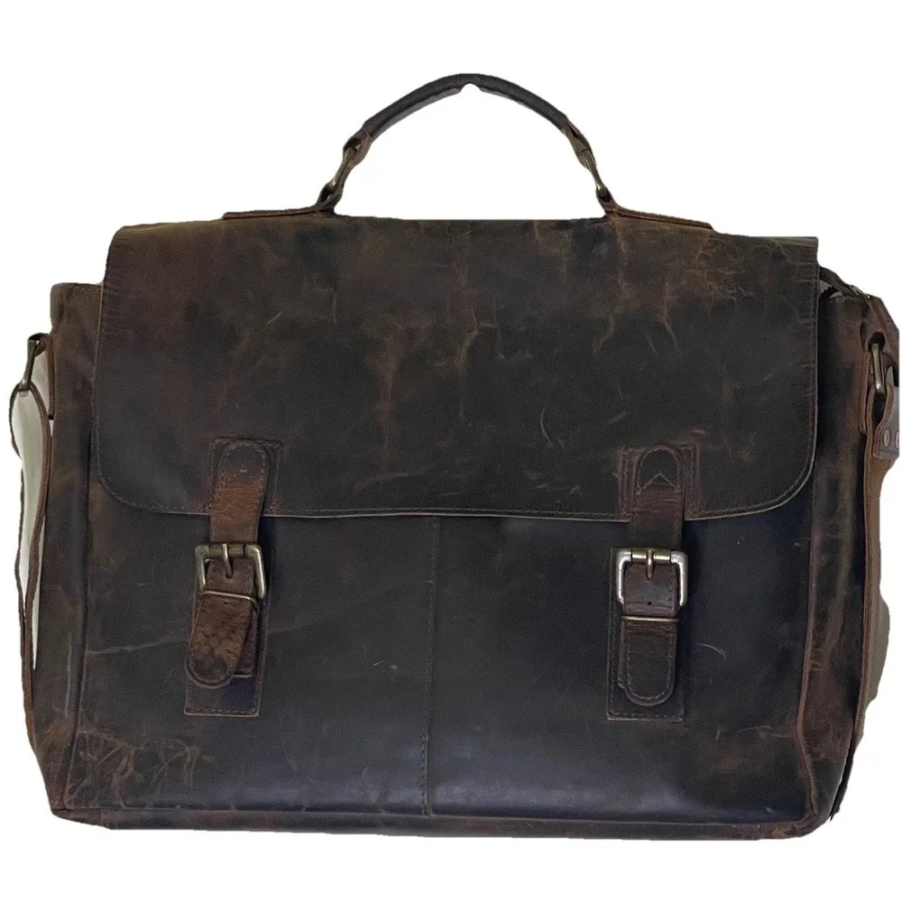 Moonster Buffalo Leather Briefcase 16